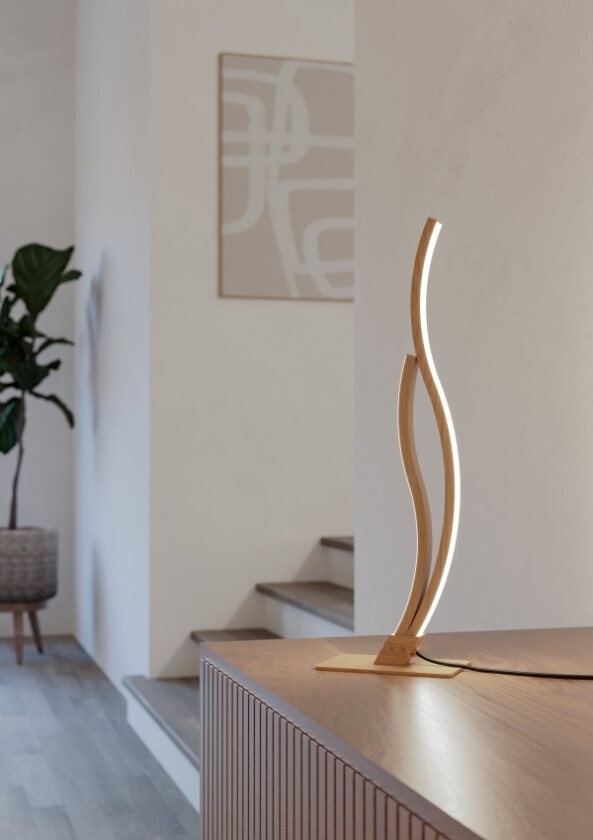 Eglo Grisolia Bord H455 12W 1500Lm Træfarvet/Hvid