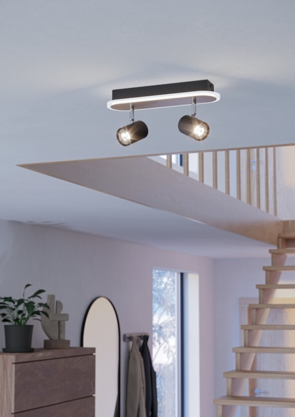 Eglo Rimbocchi Spotskinne L340 12W 1500Lm Træ/Sort