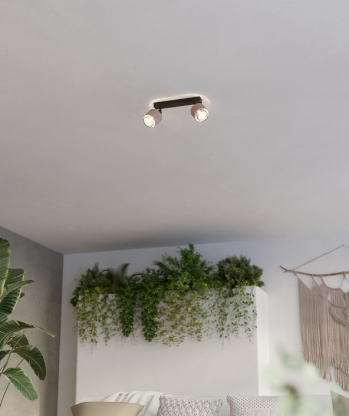 Eglo Rosley Spotskinne L310 2Xe14 Sort/Linen