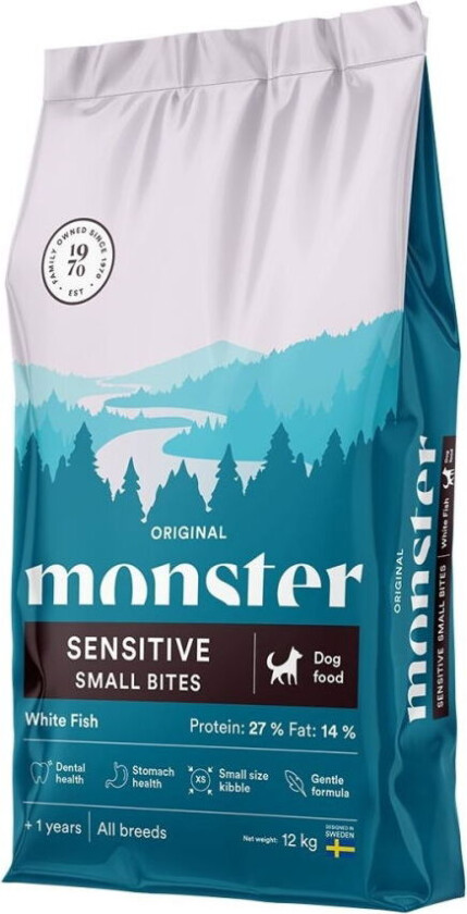 Monster Dog Original Sensitive White Fish Small bites (12 kg)
