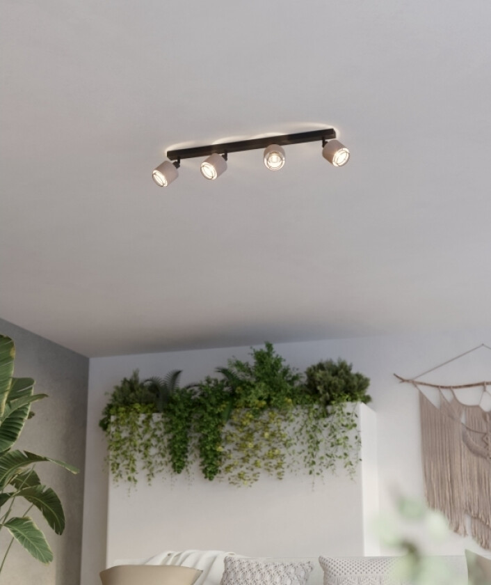 Eglo Rosley Spotskinne L750 4Xe14 Sort/Linen