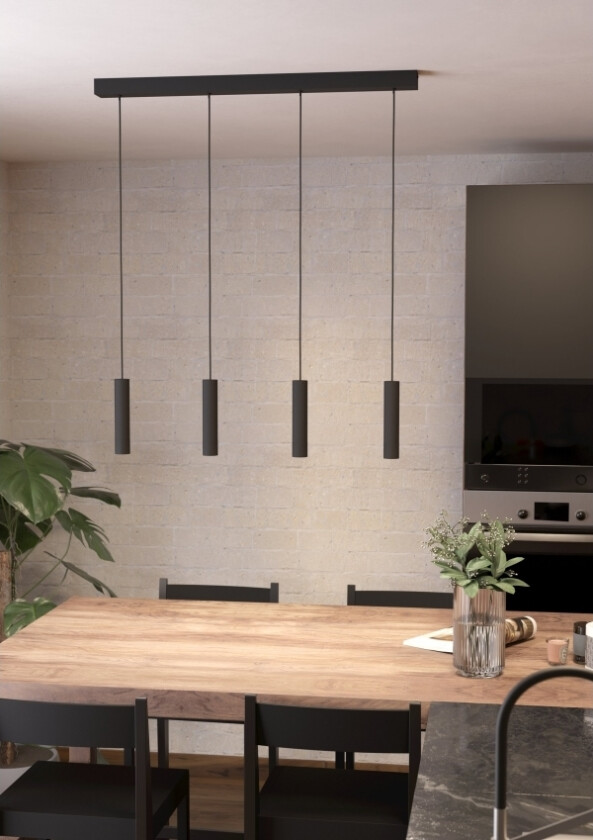 Eglo Almudaina Langbord L840 4X480lm Dæmpb. Sort