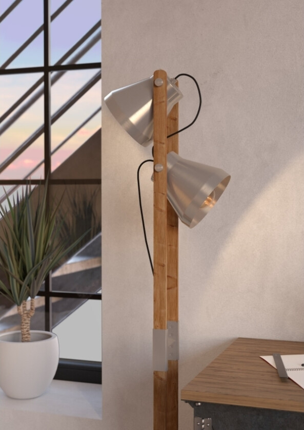 Eglo Cawton Gulv H1345 2Xe27 Nød/Bs Fsc