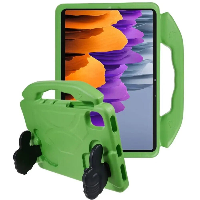 Samsung Galaxy Tab S9 / S8 / S7 / Xiaomi Pad 5 Barnedeksel - Thumb Kickstand Bakdeksel - Grønn