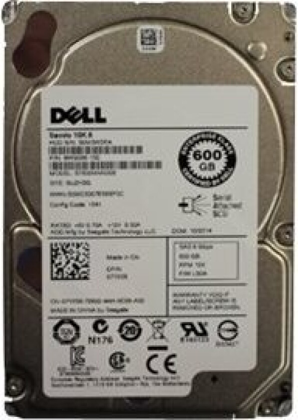- Harddisk - 600 GB - 2.5 - SAS 6Gb/s - 10000 rpm - oppusset - for PowerEdge C6220, M820, R220, R320, R820, R920, T320, VRTX  Precision T3610, T5610, T7610