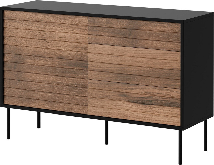 Belonger Kommode 120 cm - Svart/Valnøtt