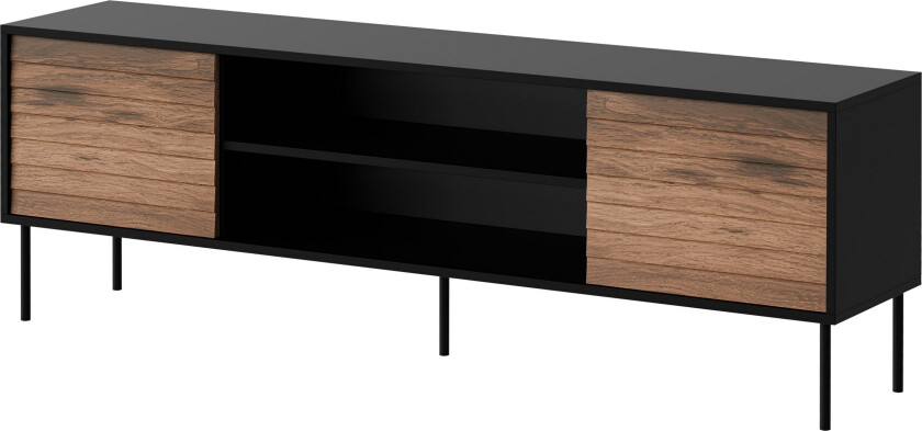 Belonger TV-benk 180 cm - Svart/Valnøtt