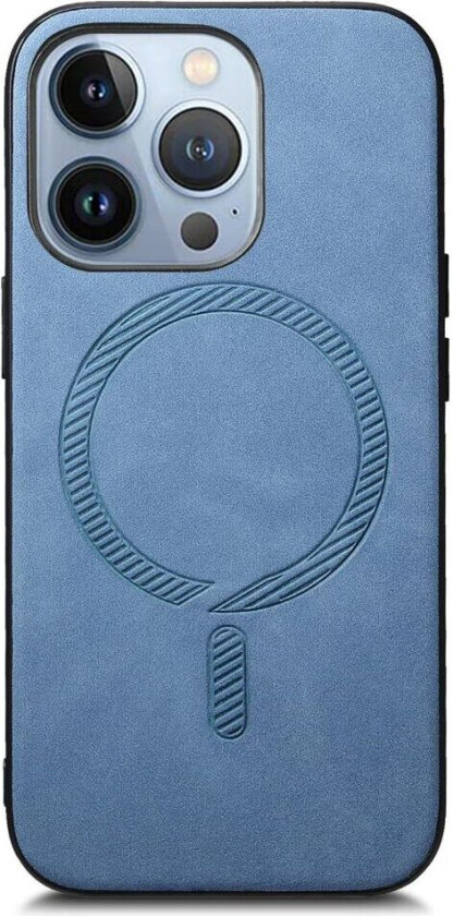 iPhone 16 Pro Max Kunstskinn Deksel - MagSafe-Kompatibel - Blå