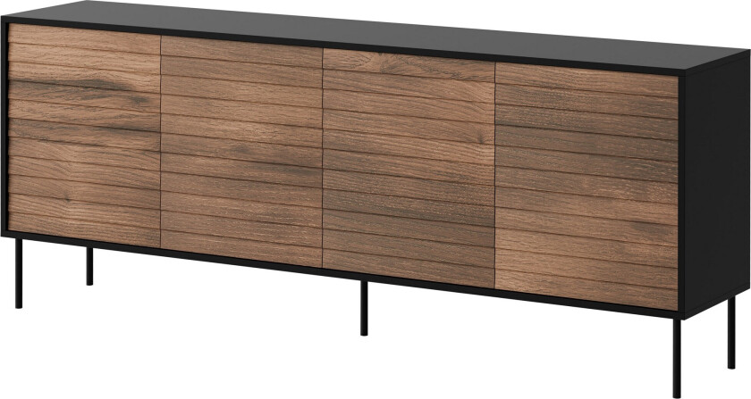 Belonger Kommode 200 cm - Svart/Valnøtt