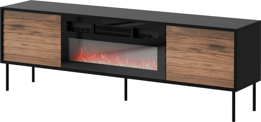 Belonger TV-benk 180 cm - Svart/Valnøtt