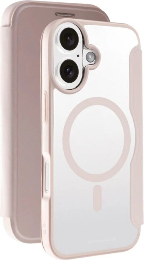 iPhone 16 Vivanco Classic Wallet Kunstskinn Flipdeksel med Lommebok - MagSafe Kompatibel - Greige