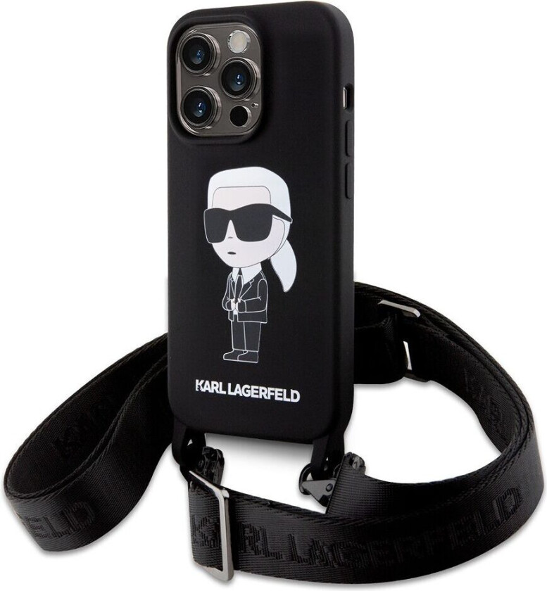 Karl Lagerfeld iPhone 15 Pro Max Deksel Ikonik Crossbody Svart