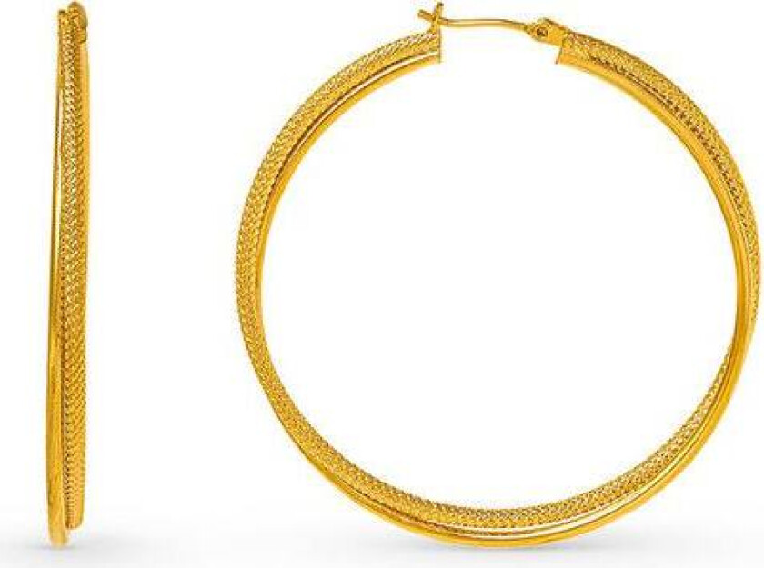 Jewellery Interlocking Textured Large Hoops
