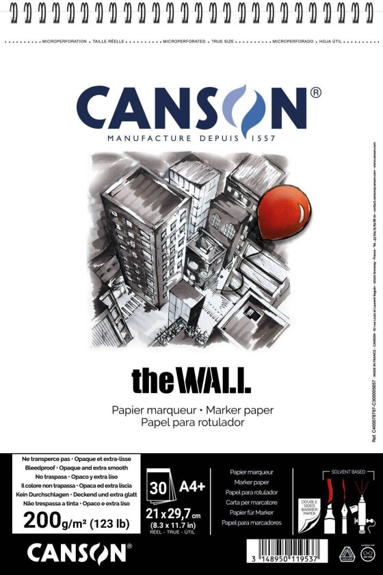 Markerblokk The Wall 30 ark 220 g A4+