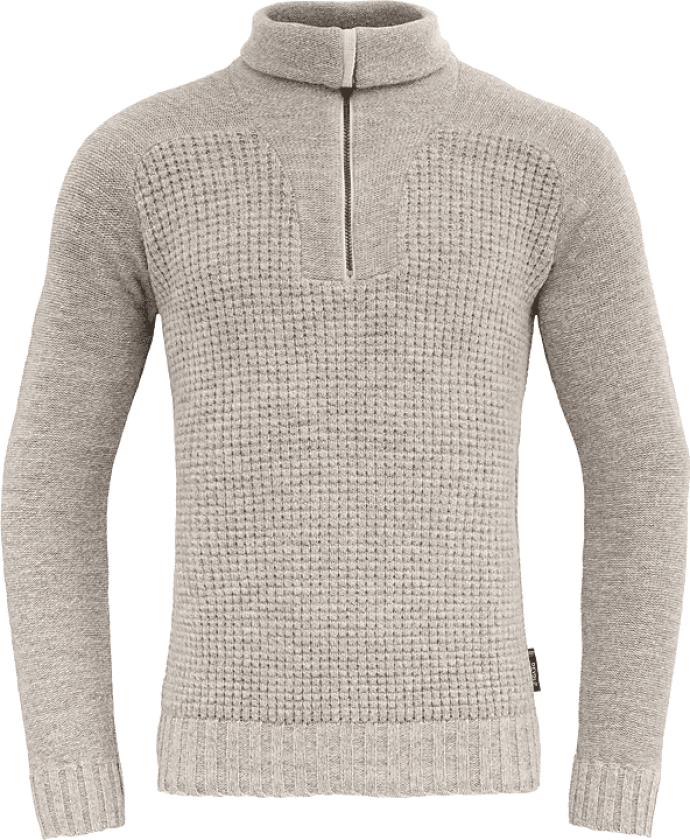 Men's Bispen Wool Zip Neck Grey Melange XL