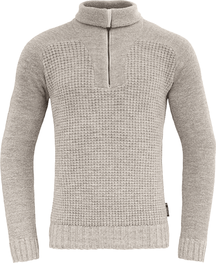 Men's Bispen Wool Zip Neck Grey Melange M