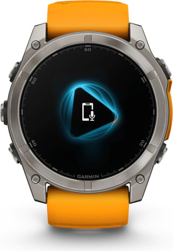 fenix 8 – 51 mm, AMOLED, Sapphire, Titanium with Spark Orange band, smartklokke, unisex Graphite