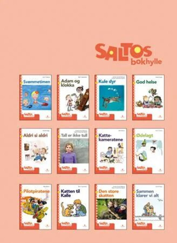 Saltos bokhylle av Sondre Harvik Bjaberg, Bjørn Ingvaldsen, Mari Kjetun, Anneli Klepp, Linn T. Sunne, Håkon Forfod Sønneland