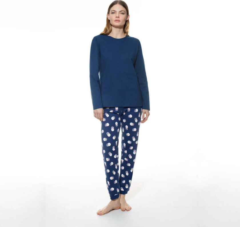 Scribbled Dots pyjamas, blå, Størrelse: 44, Kvinner