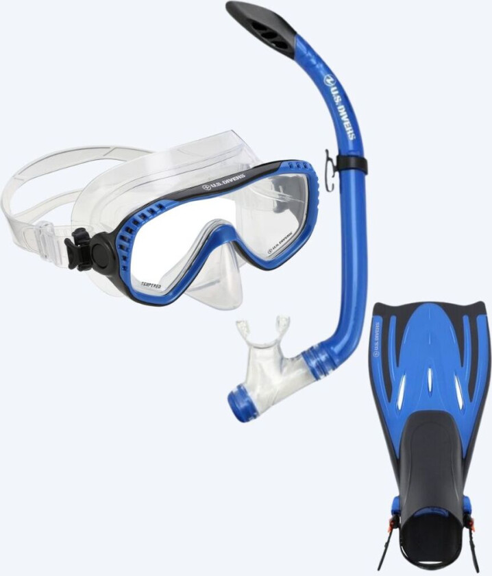 snorkelsett til voksne - Pakala - Blå/svart - Snorklesett med svømmeføtter - Voksne