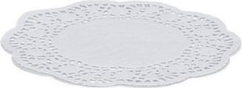 Kakeservietter, Runde, Hvite, 20cm, pk/12