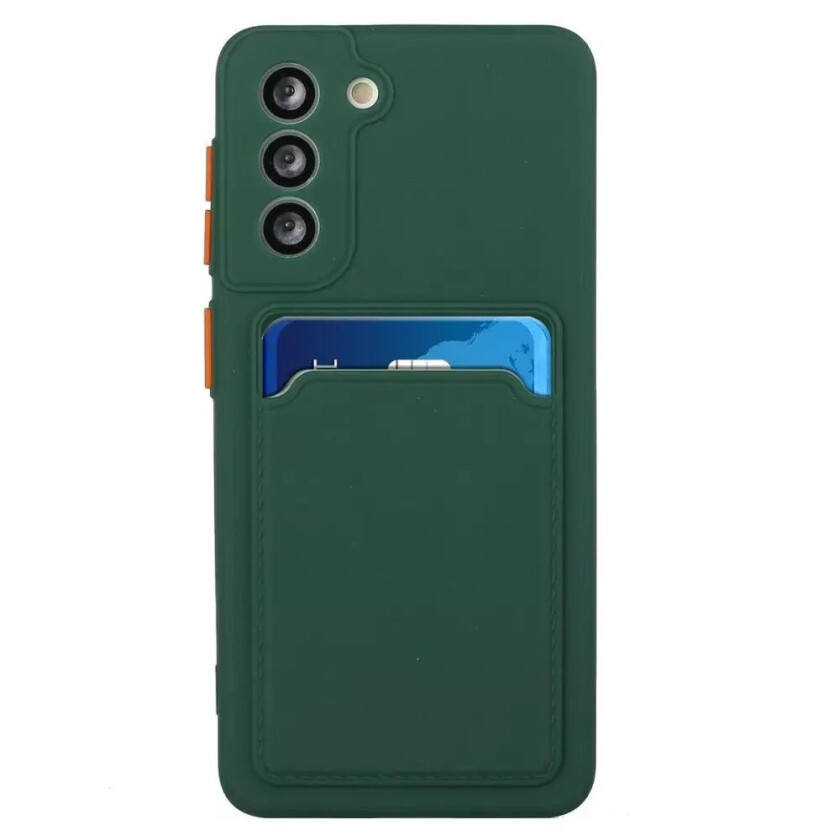 Samsung Galaxy S23 FE Fleksibelt Plast Deksel m. Kortholder - Mørk Grønn