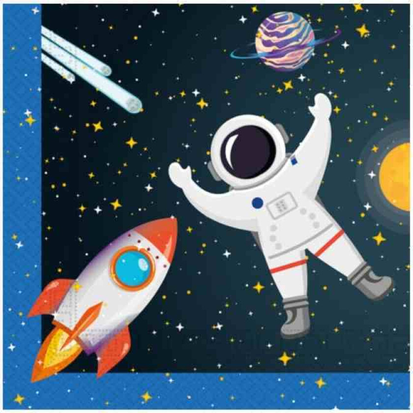 Servietter verdensrommet - Rocket Space, pk/20