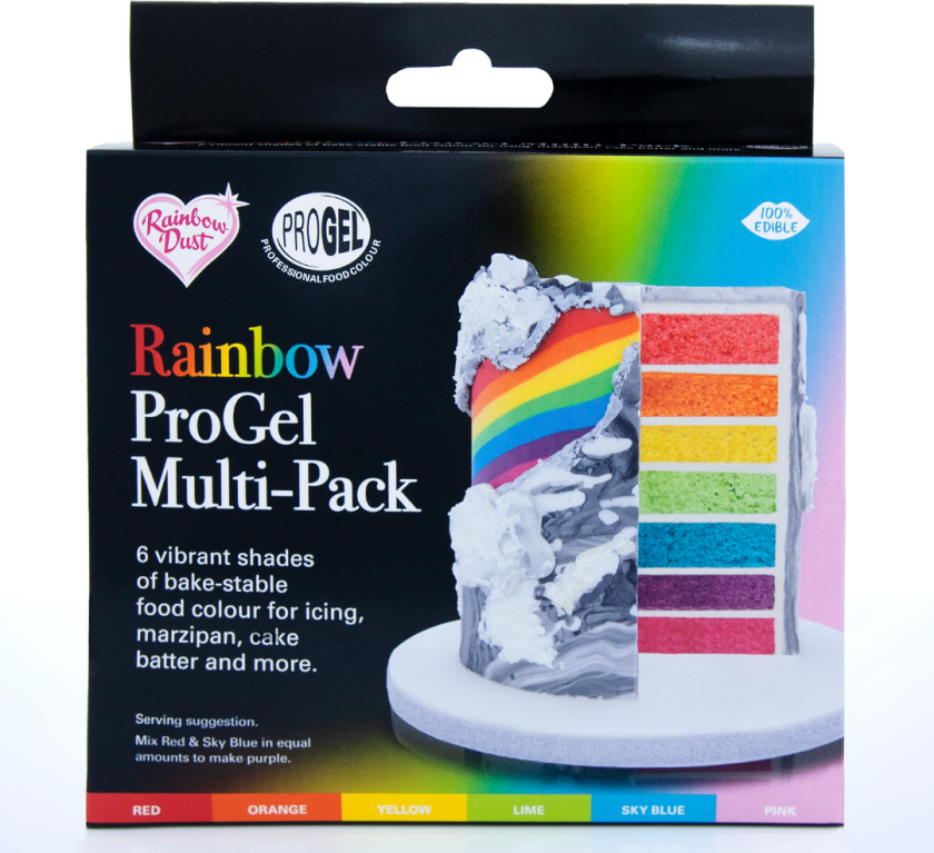 ProGel pastafarge -Multipack Regnbuefarger- 6 farger