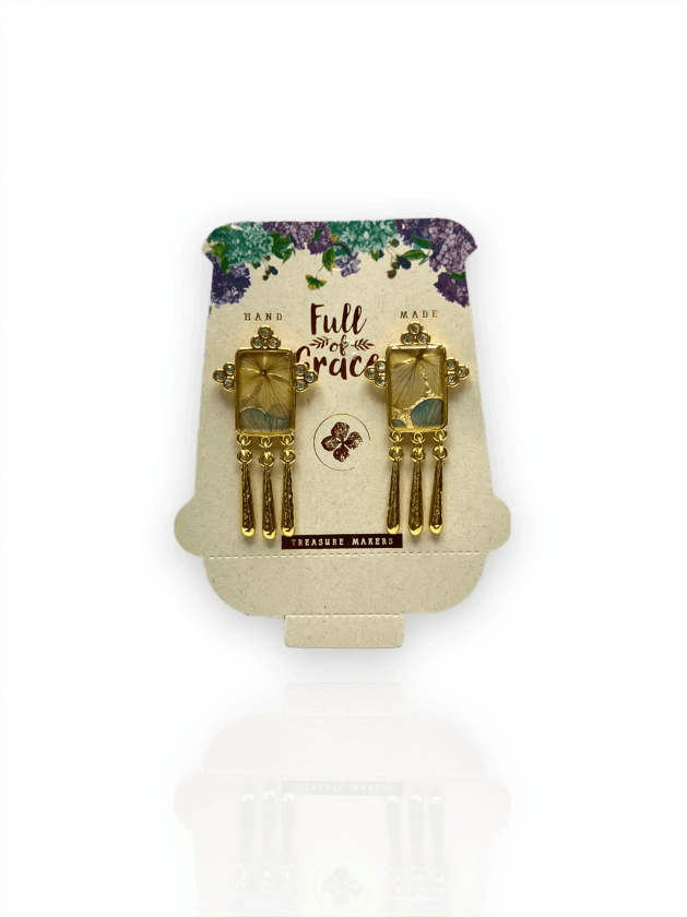 Full of Power Øredobber - Hvit-Blå