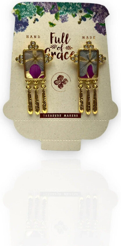 Full of Power Øredobber - Grå-Lilla