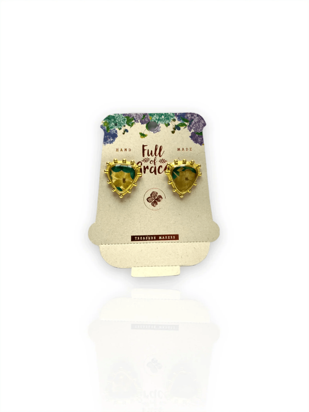 Full of Love Øredobber - Oliven-Grønn