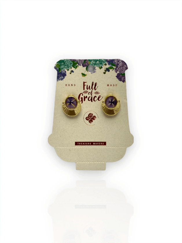 Full of Greatness Øredobber - Lilla