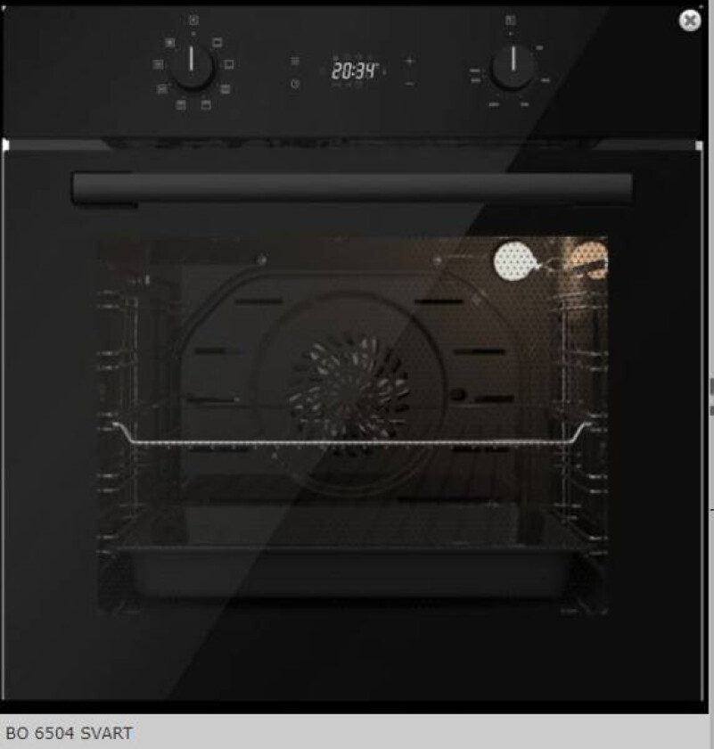 integrert Stekeovn Svart bo 6504 Sr