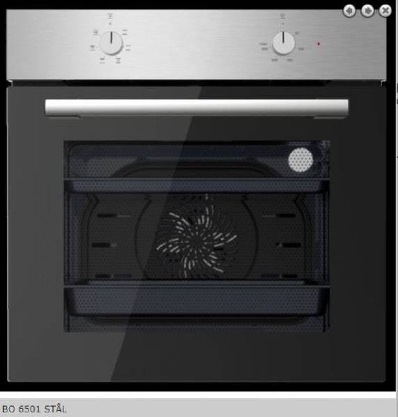 integrert Stekeovn Stål bo 6501 Rf
