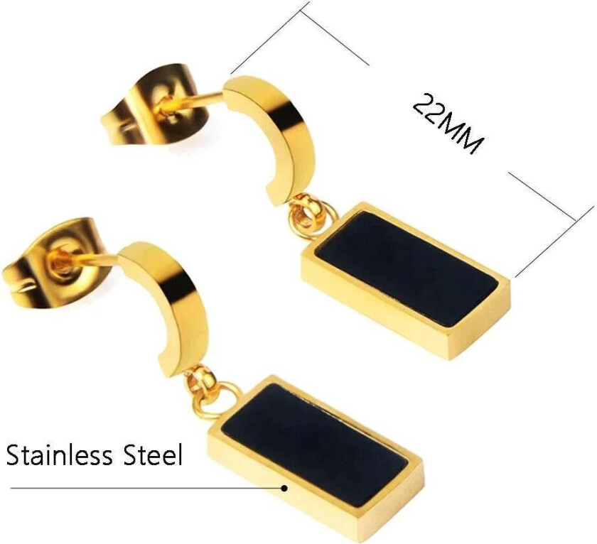 Emalje øredobber - Gold and black