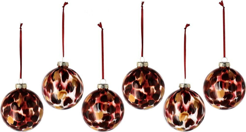 Overcast julekule Ø8 cm 6-pack Rød