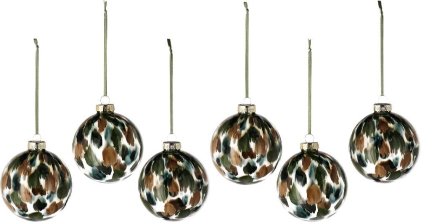 Overcast julekule Ø8 cm 6-pack Grønn