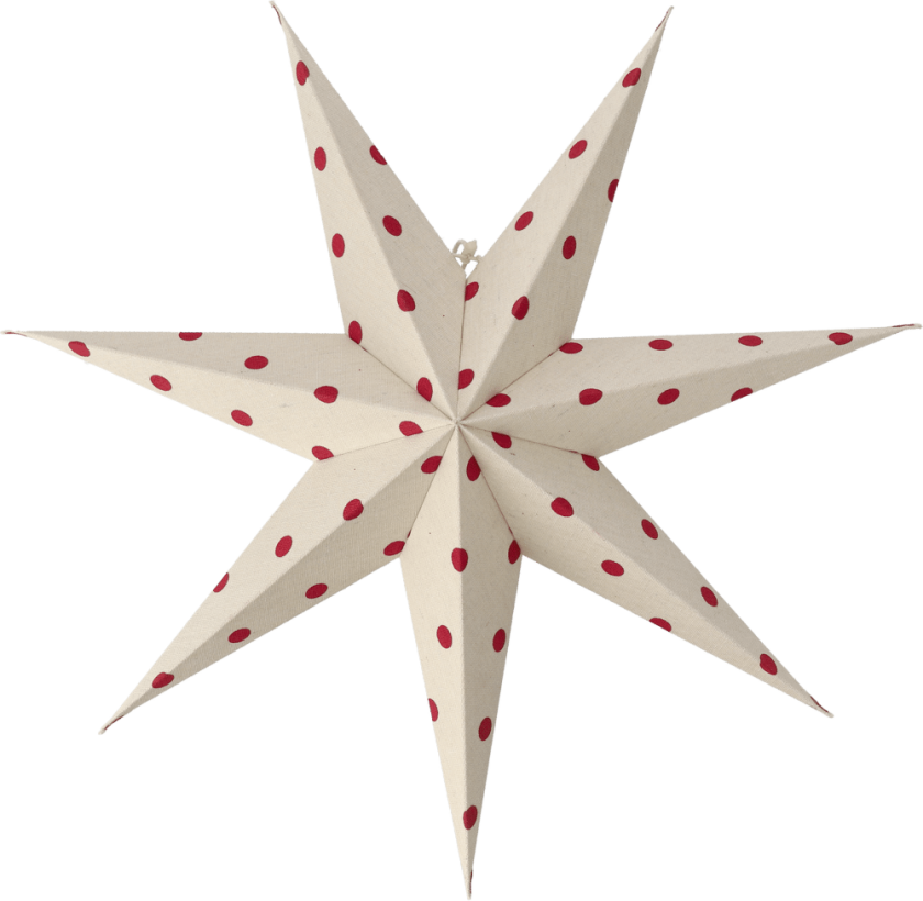Bare adventsstjerne hvit-røde prikker 60 cm