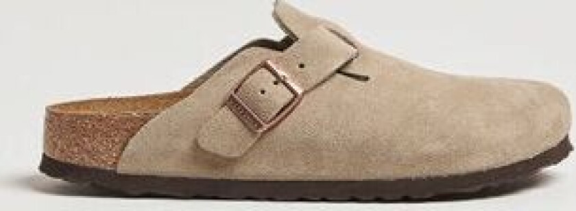 BIRKENSTOCK Woman Boston Soft Footbed Taupe Suede