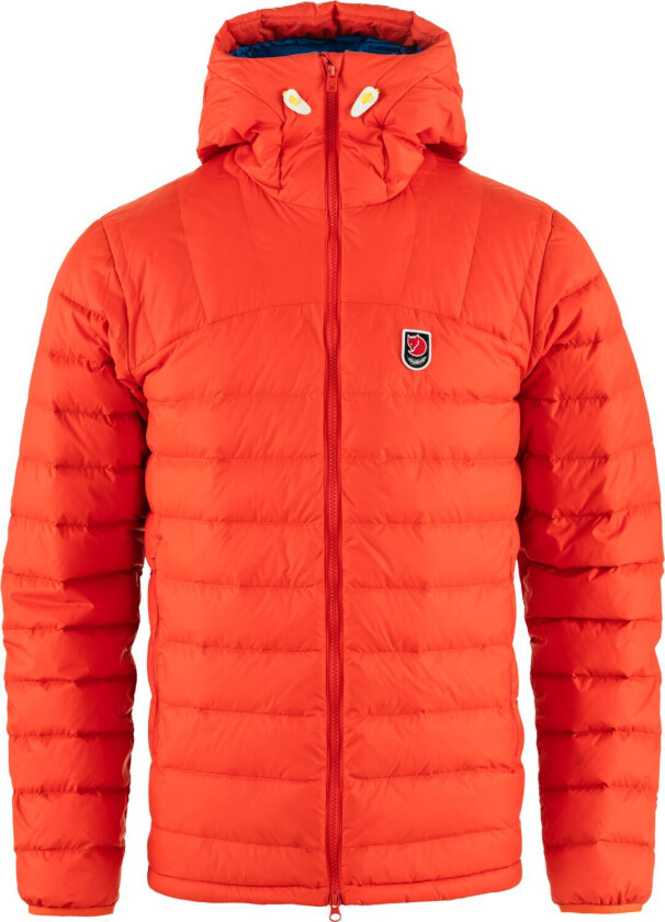 Men's Expedition Pack Down Hoodie Flame Orange-un Blue S