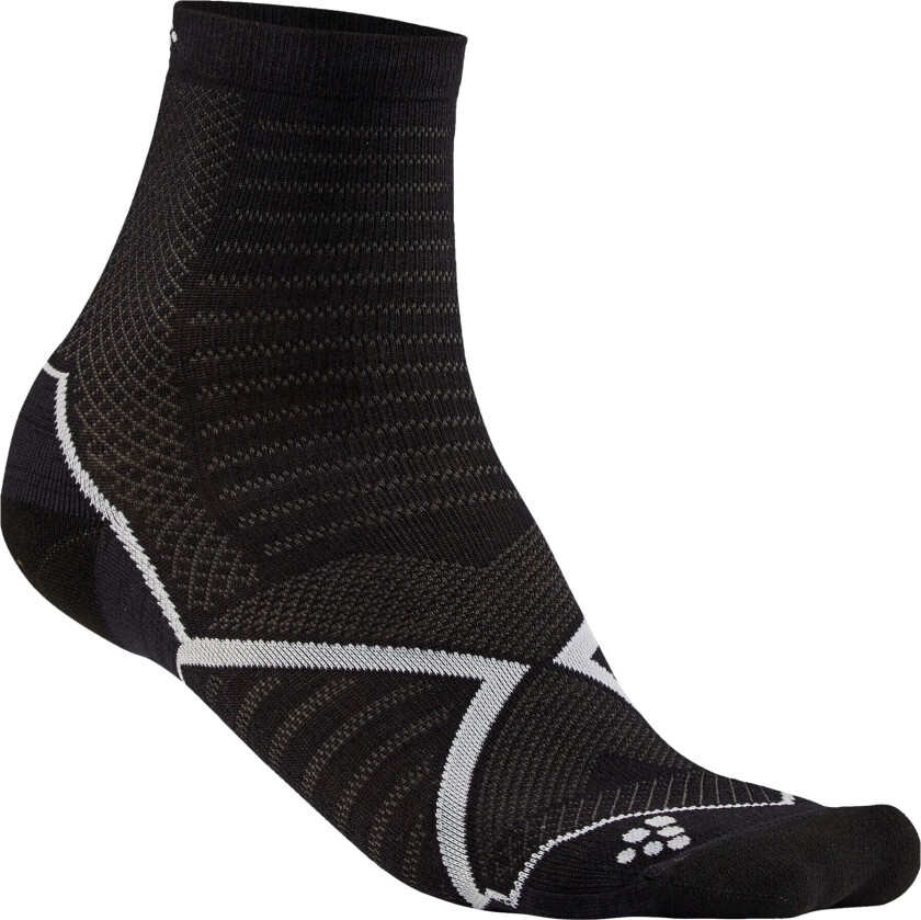 Run Warm Sock, løpesokk unisex BLACK-WHITE