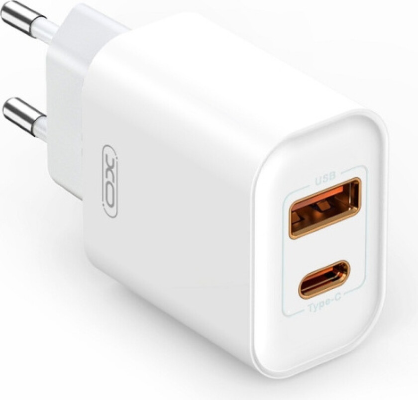 XO väggladdare CE12 PD QC 3.0 20W 1x USB 1x USB-C vit