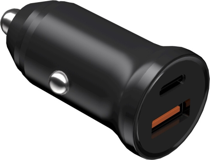 billaddare Smart Mini PD QC 3.0 30W 1x USB-C 1x USB svart