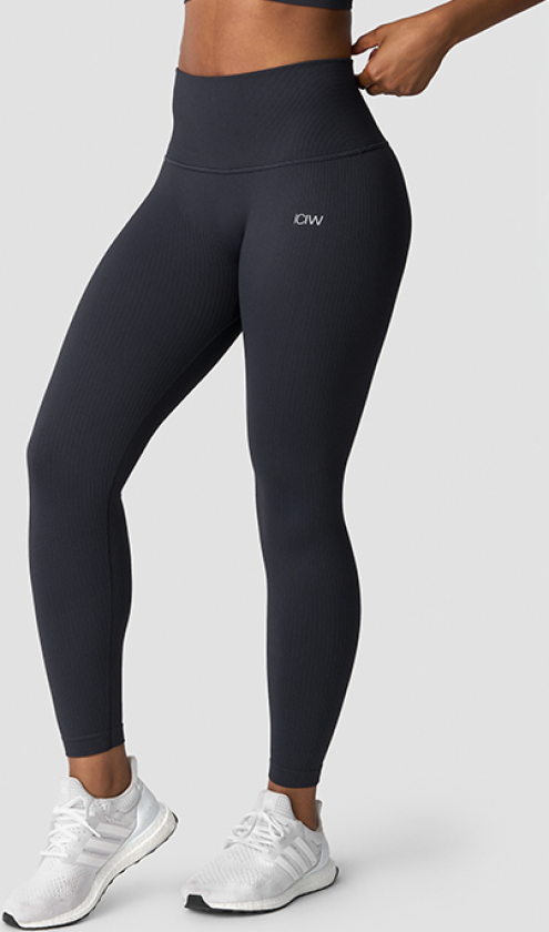 Ribbed Define Seamless Pocket Tights, Dusty Black