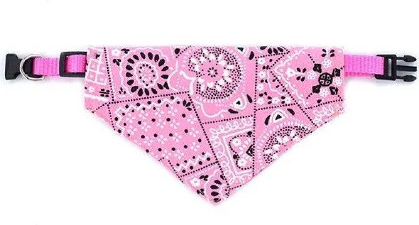 Rosa fleksibelt halsbånd med mønstret bandana
