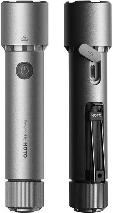 HOTO QWSDT005 taktisk lommelykt - 3100mAh, USB-C - 2300lm