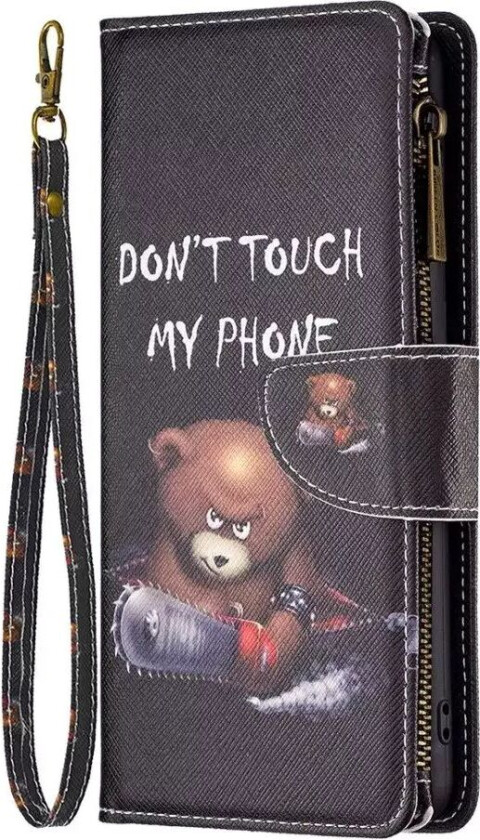 Samsung Galaxy A73 (5G) PU Skinn Flip Deksel Med Lommebok - "Don't Touch My Phone"