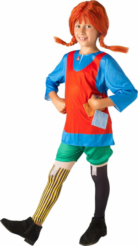 Pippi Longstocking Costume w/ Wig (120 cm)
