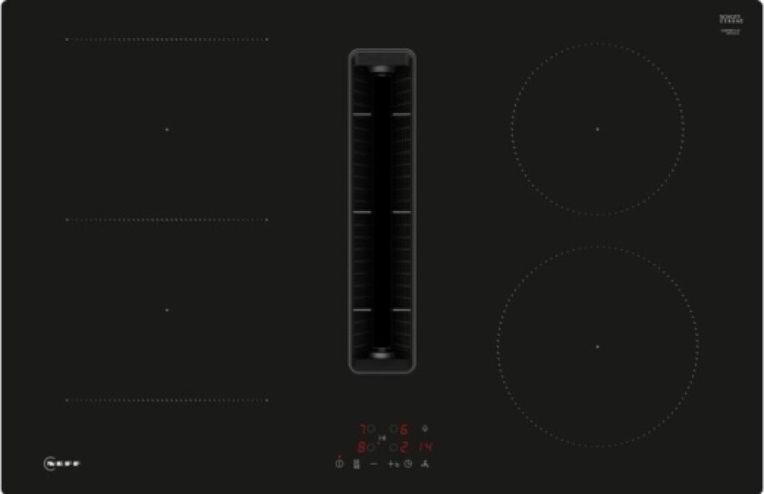 V58nbs1l0 N 50, Independent Hob (Black, 80 Cm, With Integrated Extractor Hood)