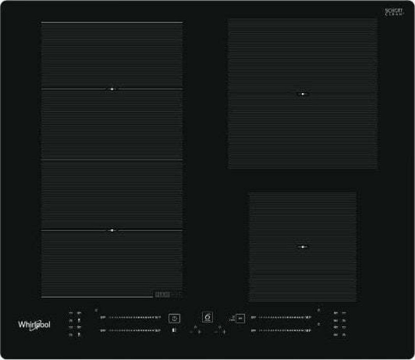 Whirlpool Wf S7560 Ne, Sort, Innebygget, 60 Cm, Sonebasert Induksjon, Keramisk, 4 Zone(S)
